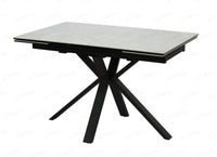 PRE- ORDER DELIVERY FROM OCT Amari Grey Ceramic Marble Small Extendable Dining Table