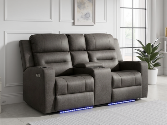 C-Love Tech Electric Recliner Sofa Brown 2 Seater