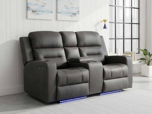 C-Love Tech Electric Recliner Sofa Grey 2 Seater