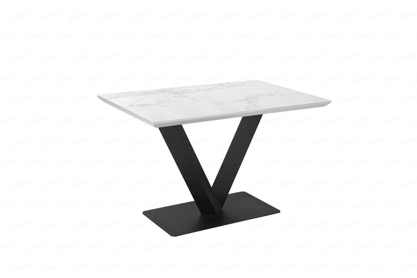 Alessia White Ceramic Marble 1.2m Dining Table - Pak Tao
