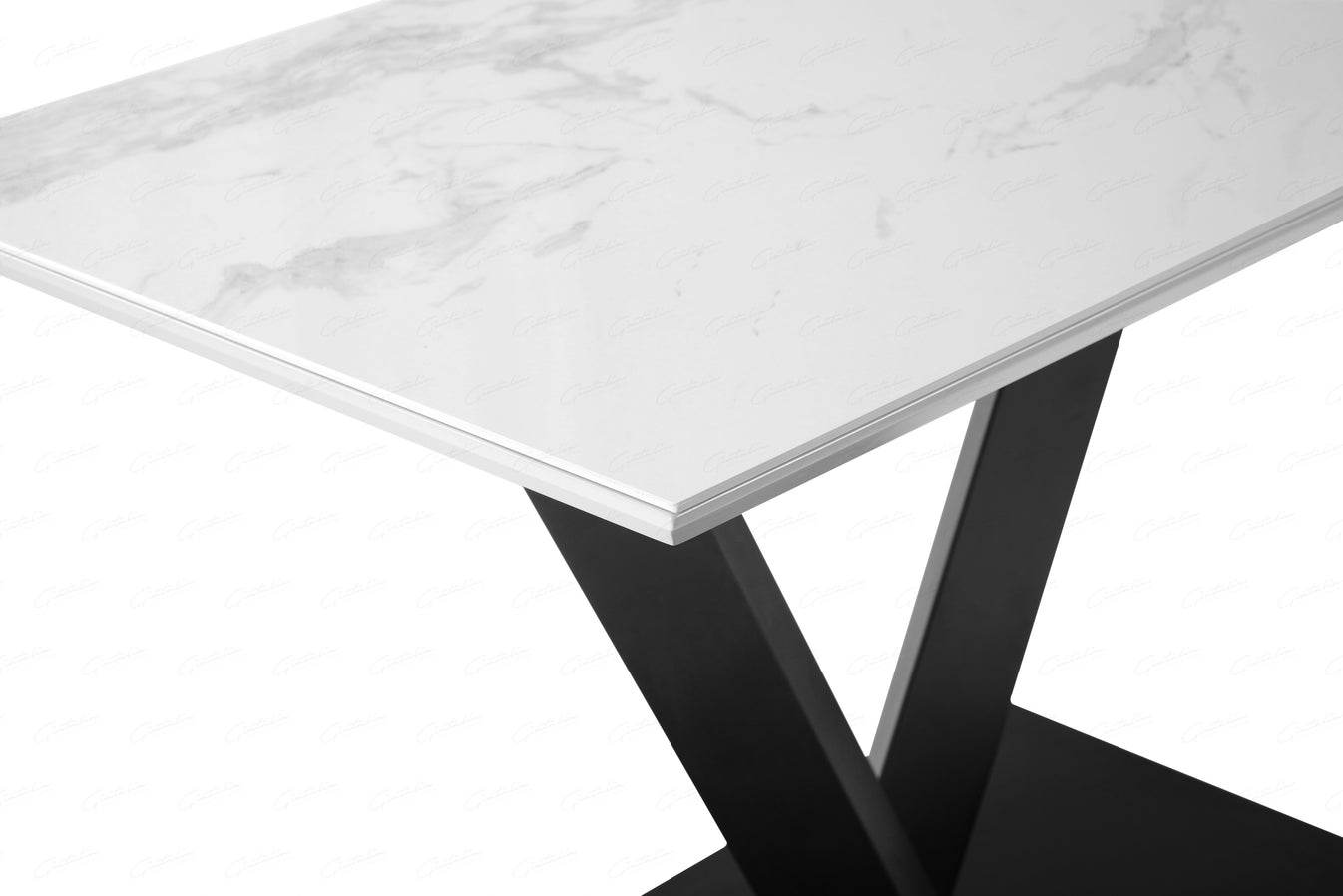 Alessia White Ceramic Marble 1.2m Dining Table - Pak Tao