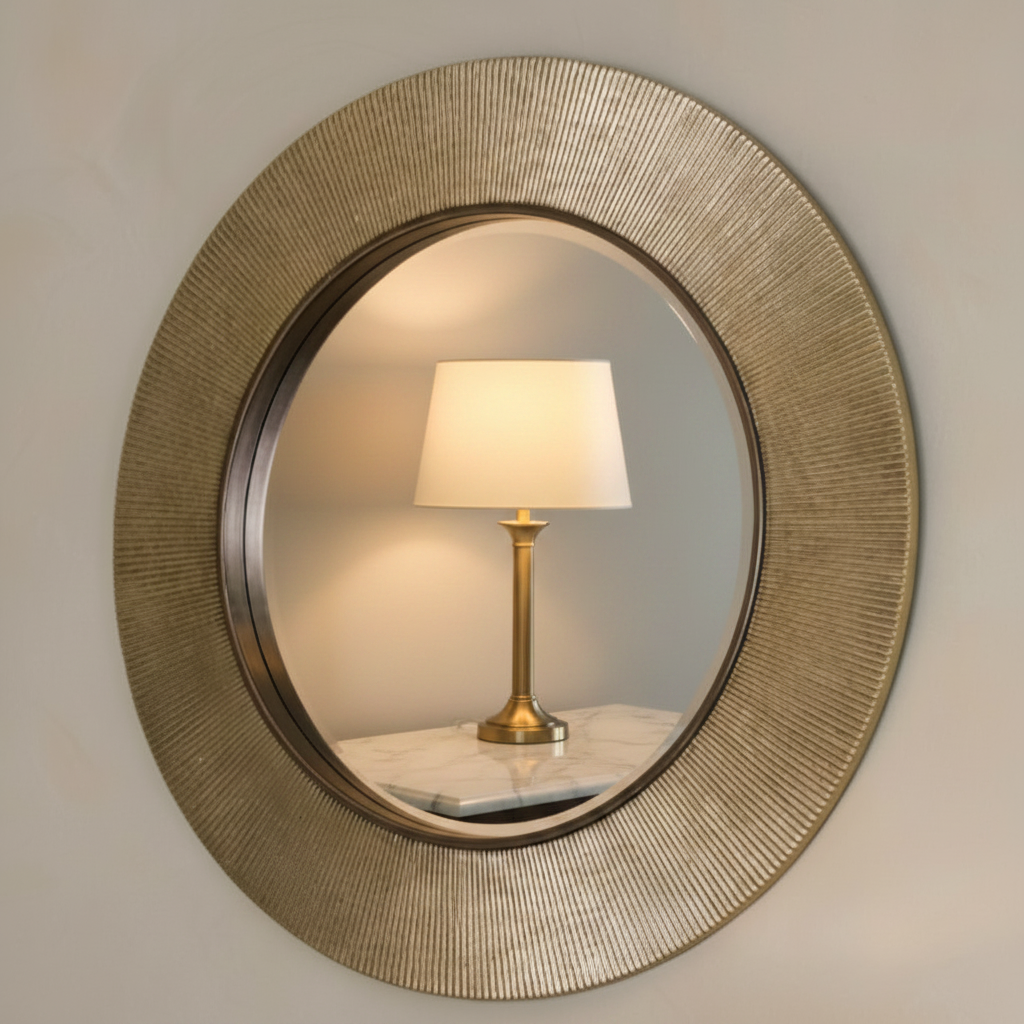 Edvin Gunmetal Finish Wall Mirror