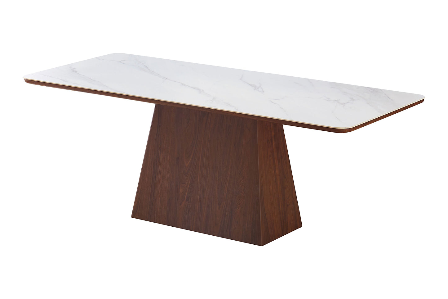 Ezra Walnut & White Sintered Stone 2m Dining Table