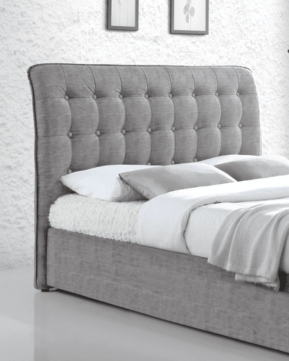 Time Living Light Grey Super King (6ft) Hamilton Fabric Bed Frame - Pak Tao