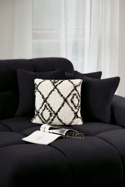 Jacob Sofa Black Left Hand Facing Corner