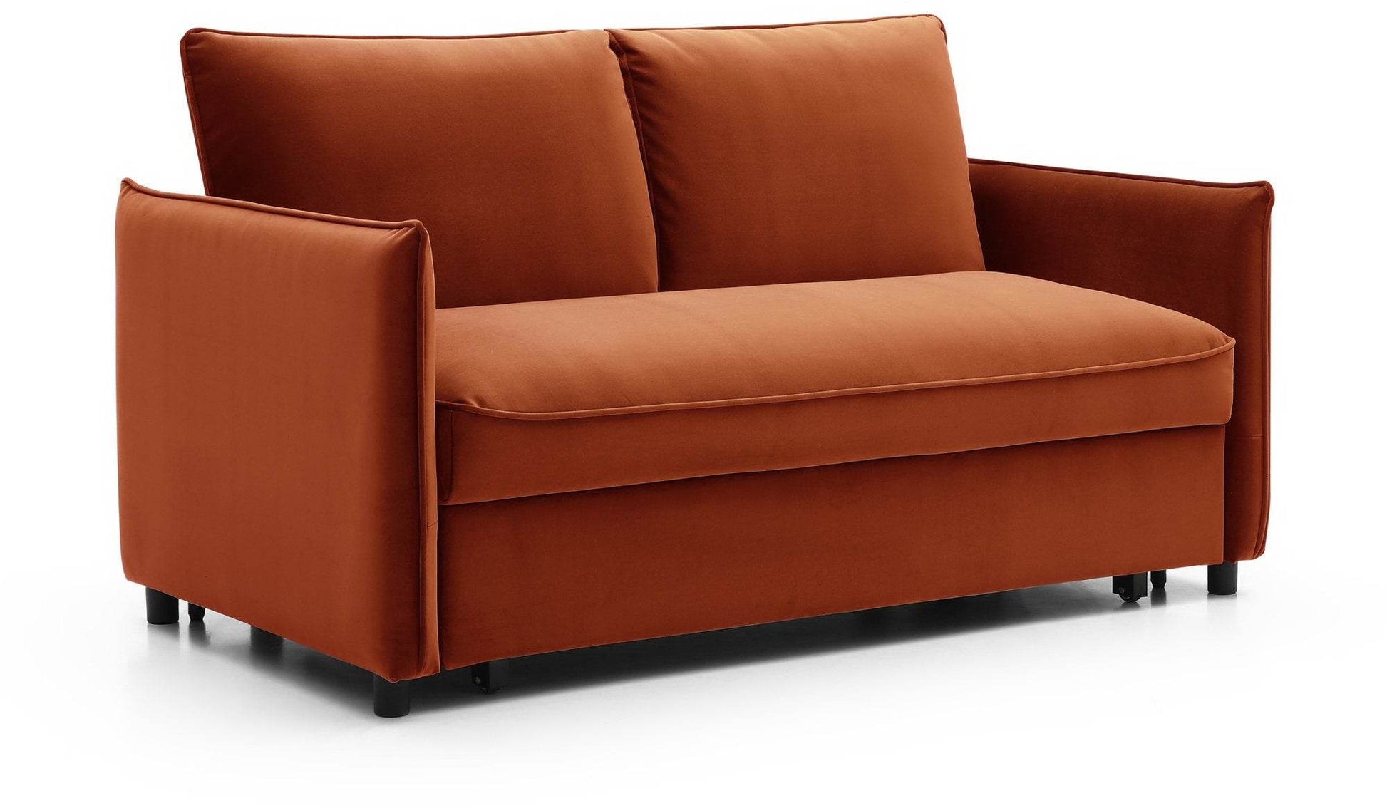 Luna Athena Burnt Orange Velvet Pop-up Modern Sofa Bed - Pak Tao