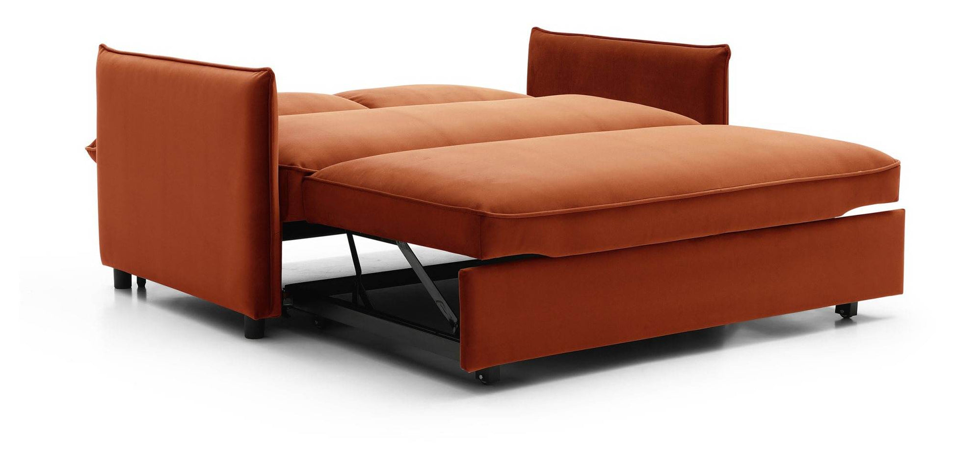 Luna Athena Burnt Orange Velvet Pop-up Modern Sofa Bed - Pak Tao