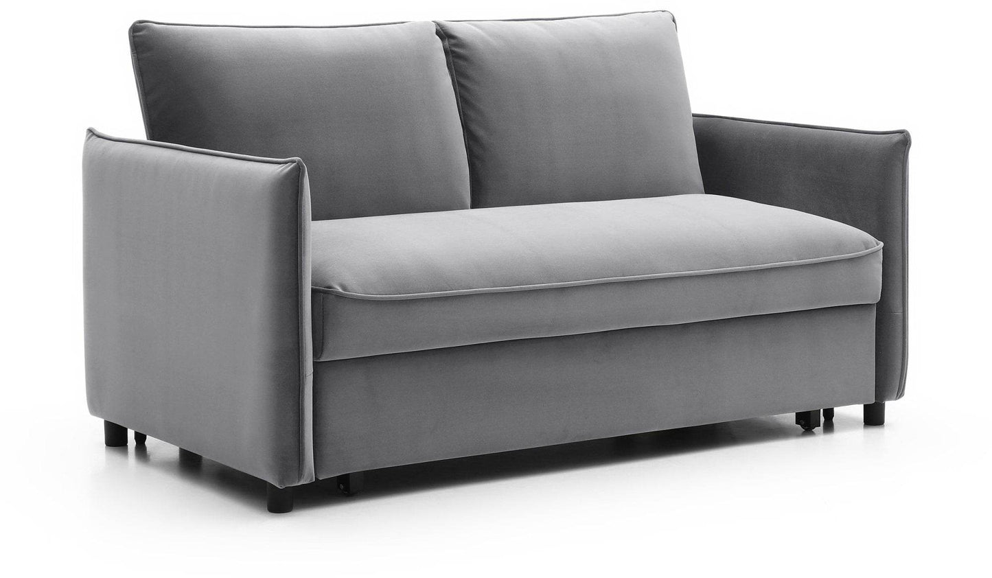 Luna Athena Grey Velvet Pop-up Modern Sofa Bed - Pak Tao