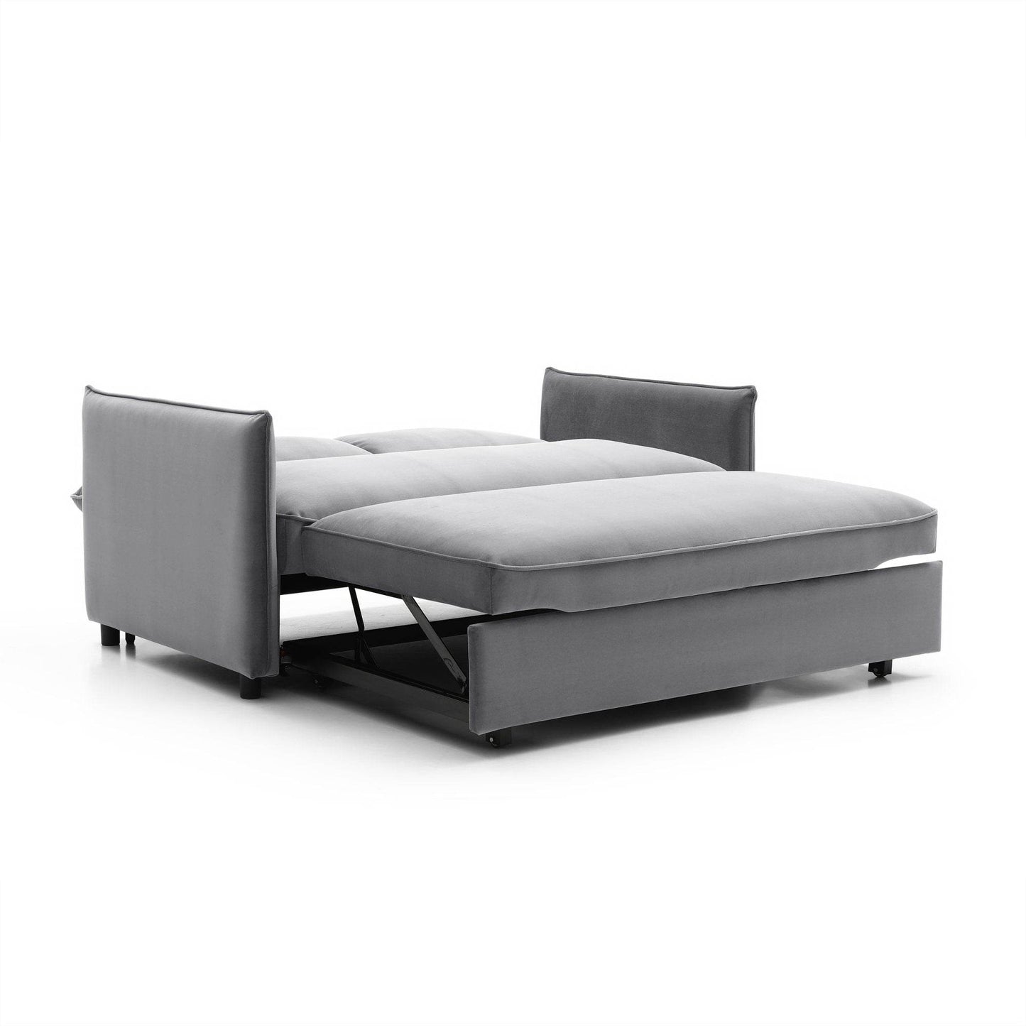 Luna Athena Grey Velvet Pop-up Modern Sofa Bed - Pak Tao