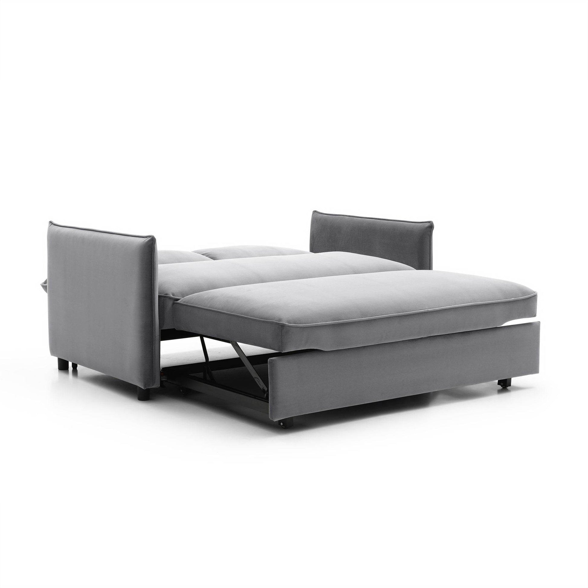 Luna Athena Grey Velvet Pop-up Modern Sofa Bed - Pak Tao
