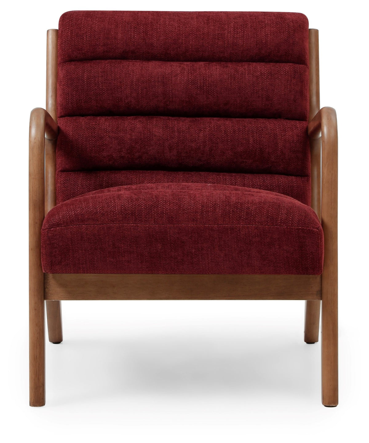 Inca Wine Chenille Walnut Modern Armchair