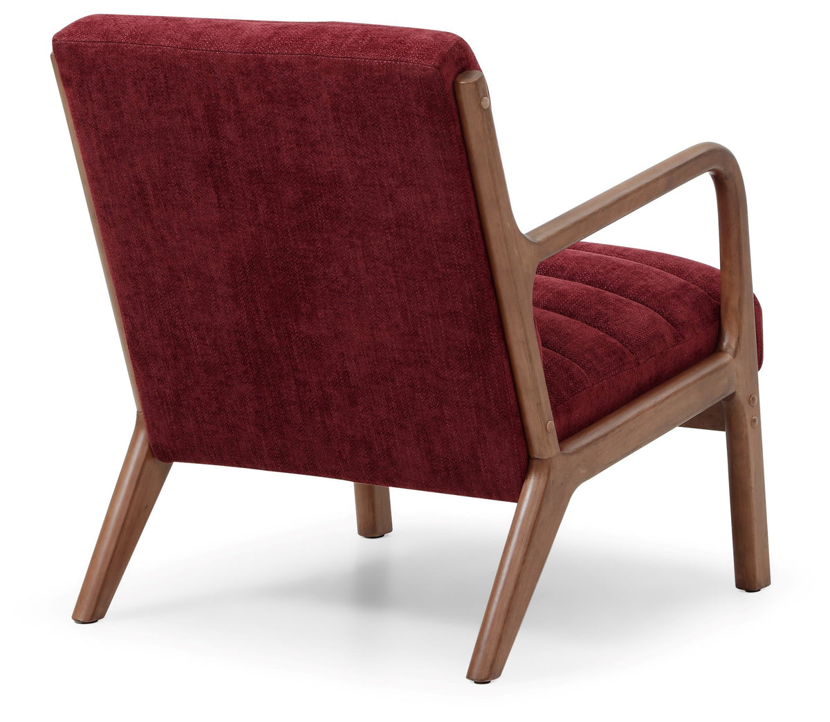 Inca Wine Chenille Walnut Modern Armchair