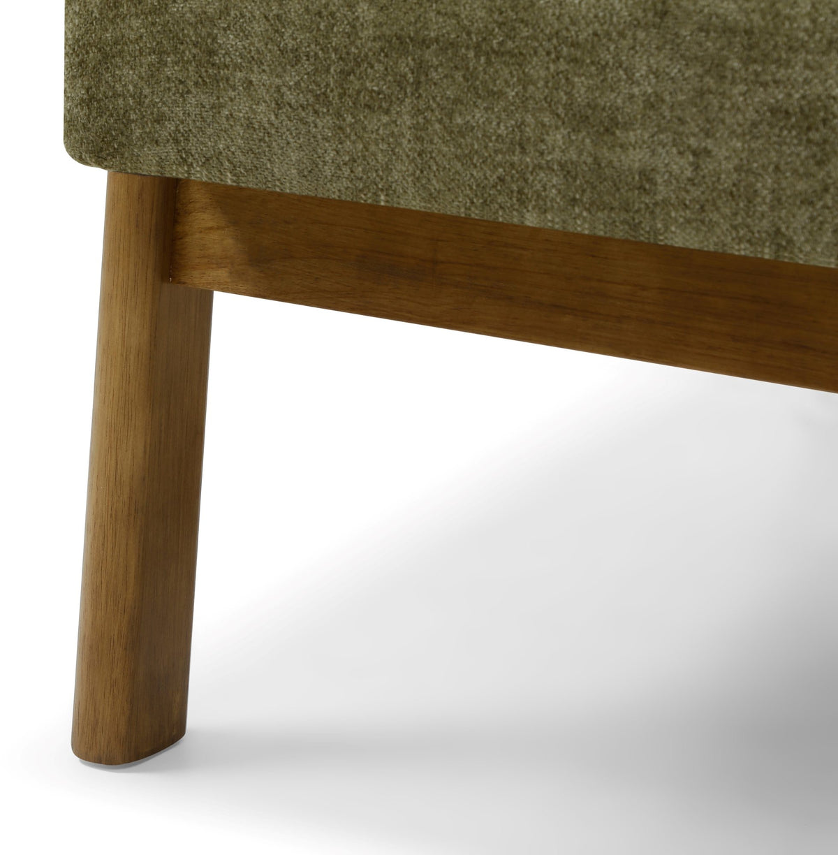 Inca Olive Chenille Walnut Modern Armchair
