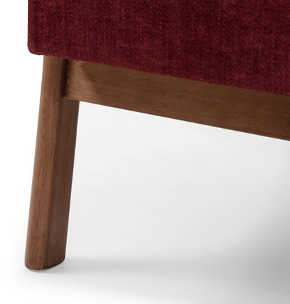 Inca Wine Chenille Walnut Modern Armchair