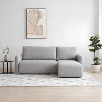 Julia Mars Natural Soft Boucle Reversible Corner Modern Sofa Bed