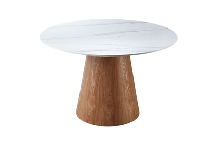 Lillan Walnut & White Sintered Stone 1.2m Round Dining Table