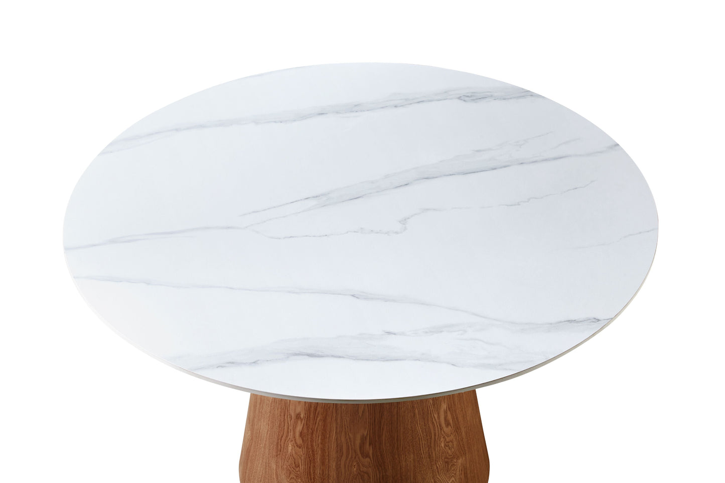 Lillan Walnut & White Sintered Stone 1.2m Round Dining Table