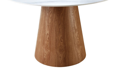 Lillan Walnut & White Sintered Stone 1.2m Round Dining Table