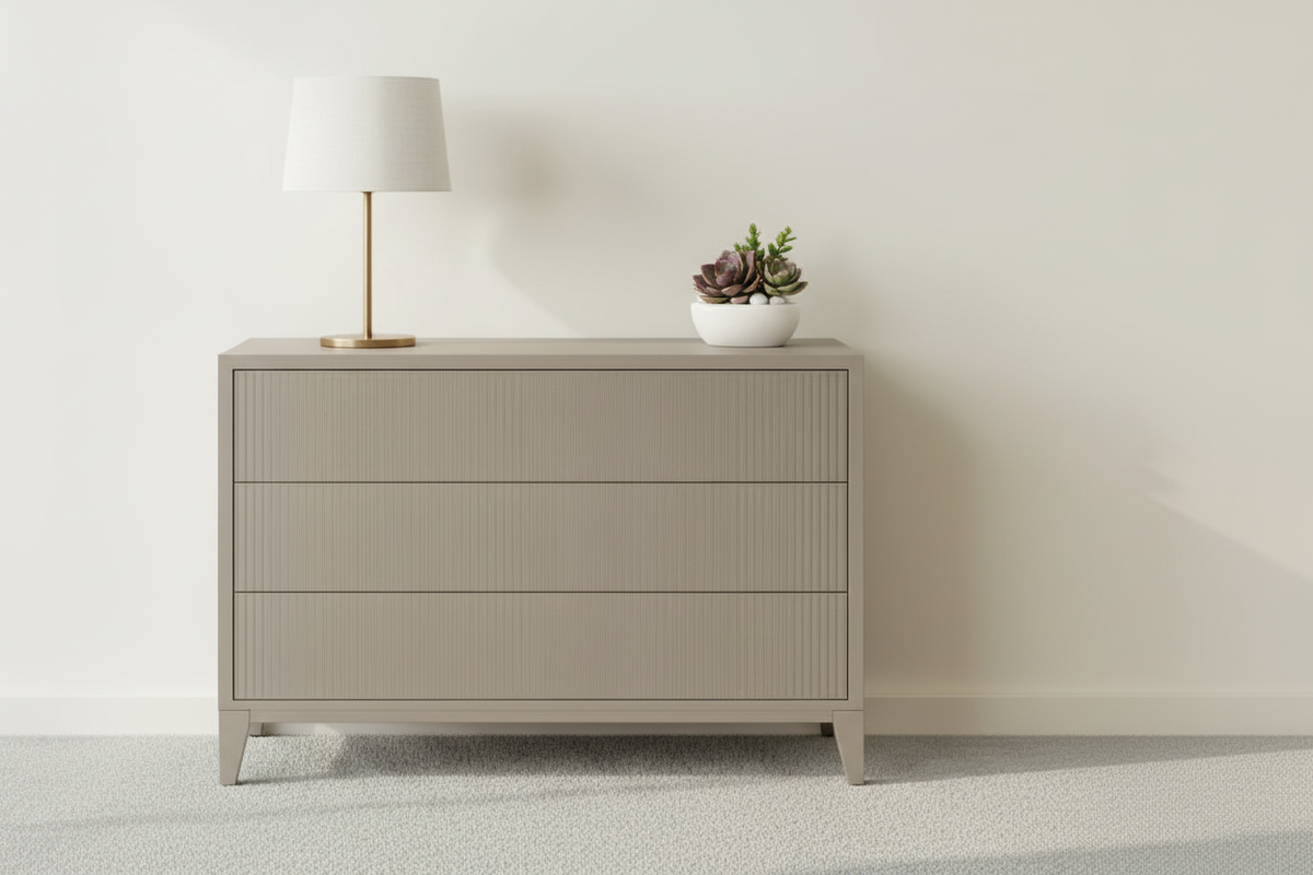 Amur Ceramic Grey Finish 3 Drawer Chest
