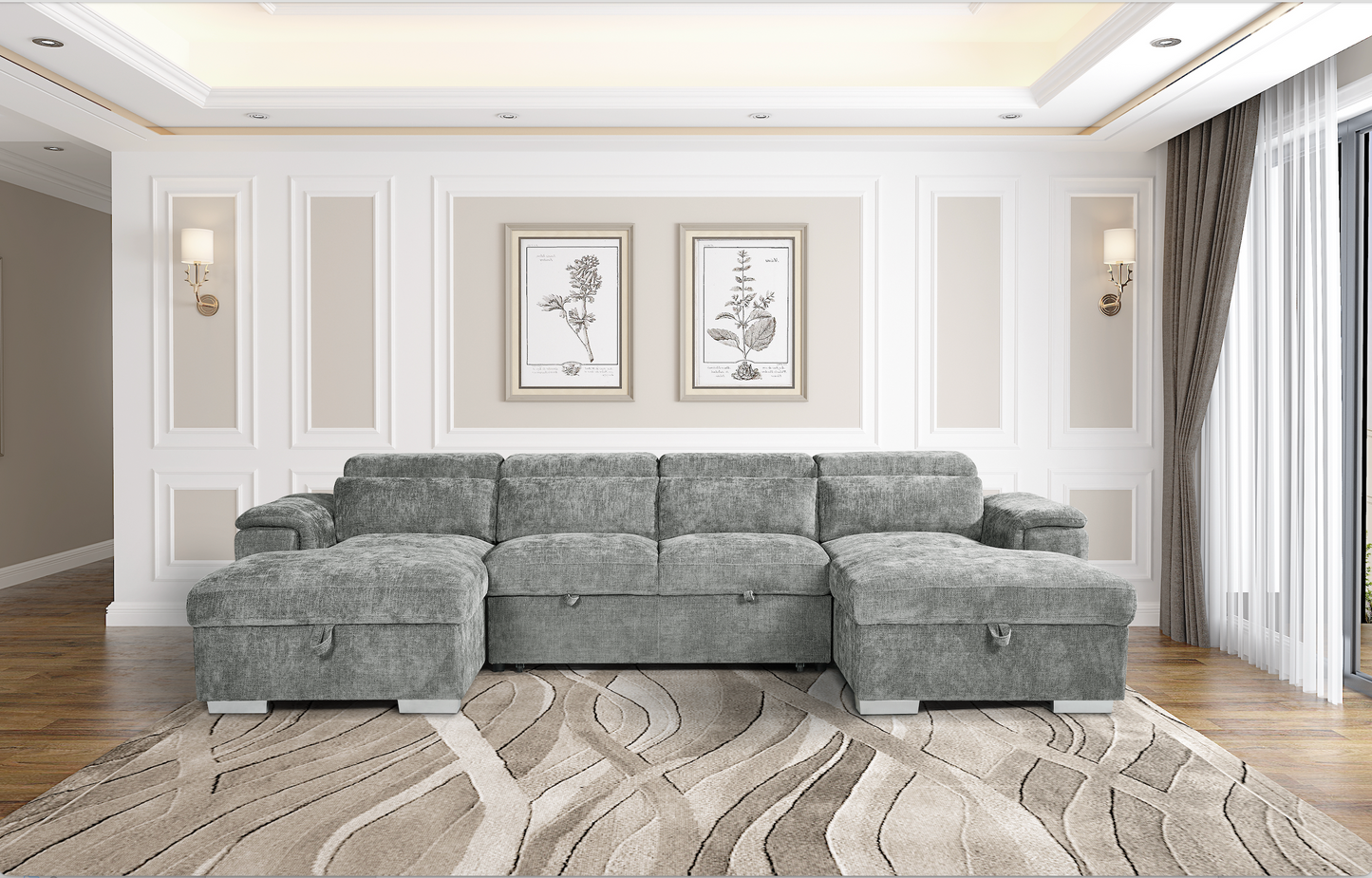 Alaya Sofabed Grey U Shape