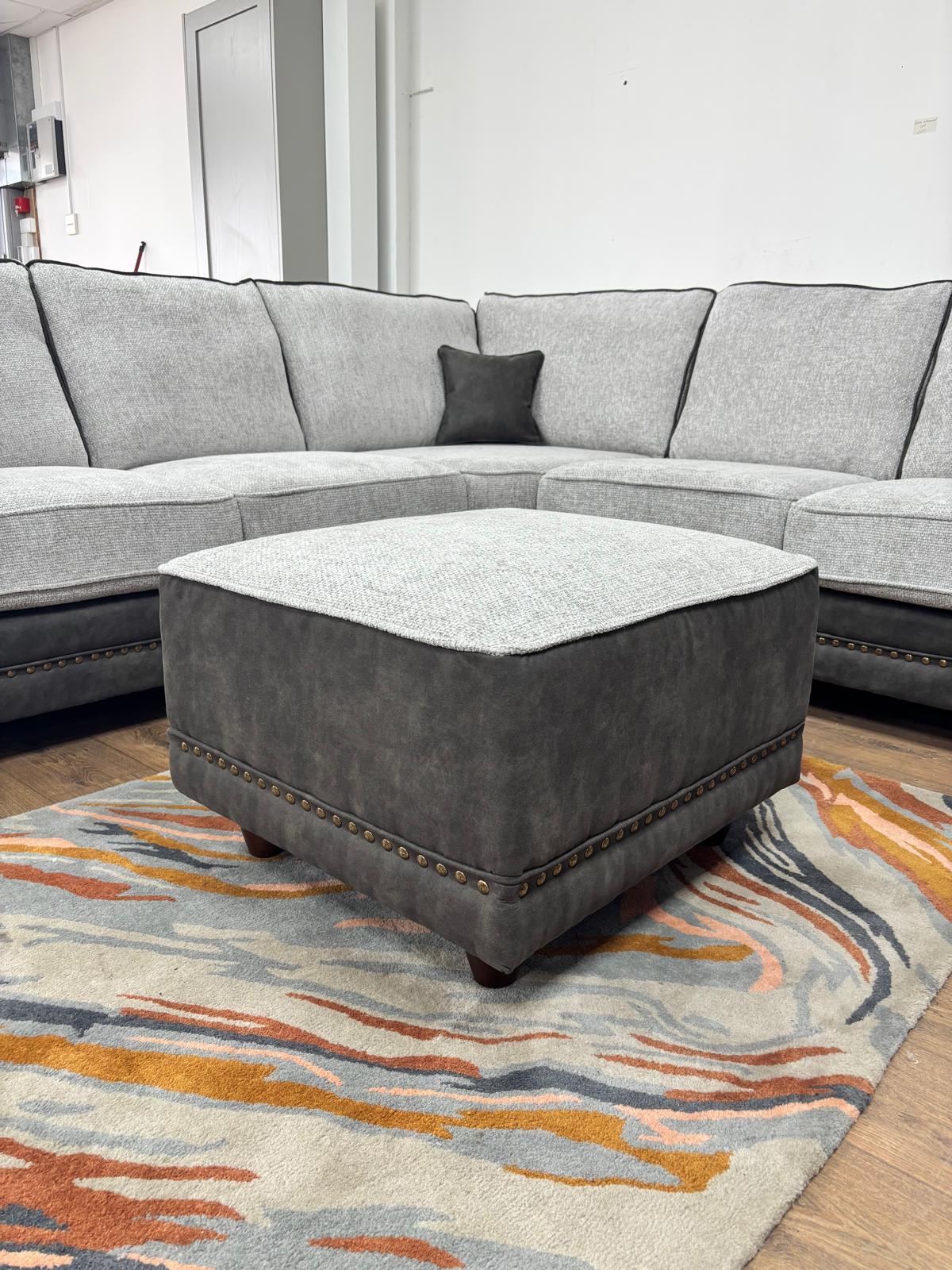 Bella Sofa Grey Footstool