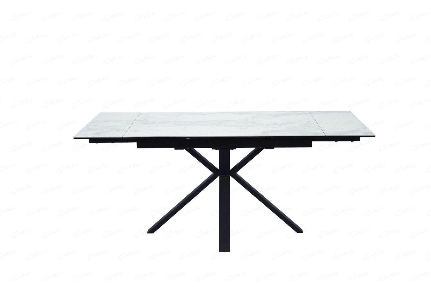 Amari White Ceramic Marble Small Extendable Dining Table - Pak Tao