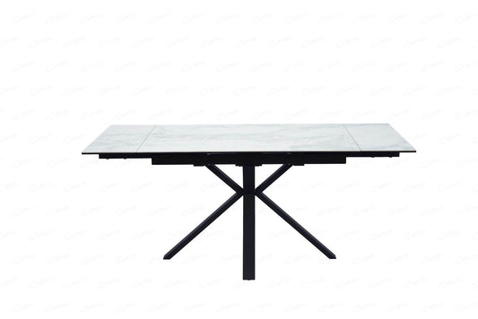 Amari White Ceramic Marble Small Extendable Dining Table - Pak Tao