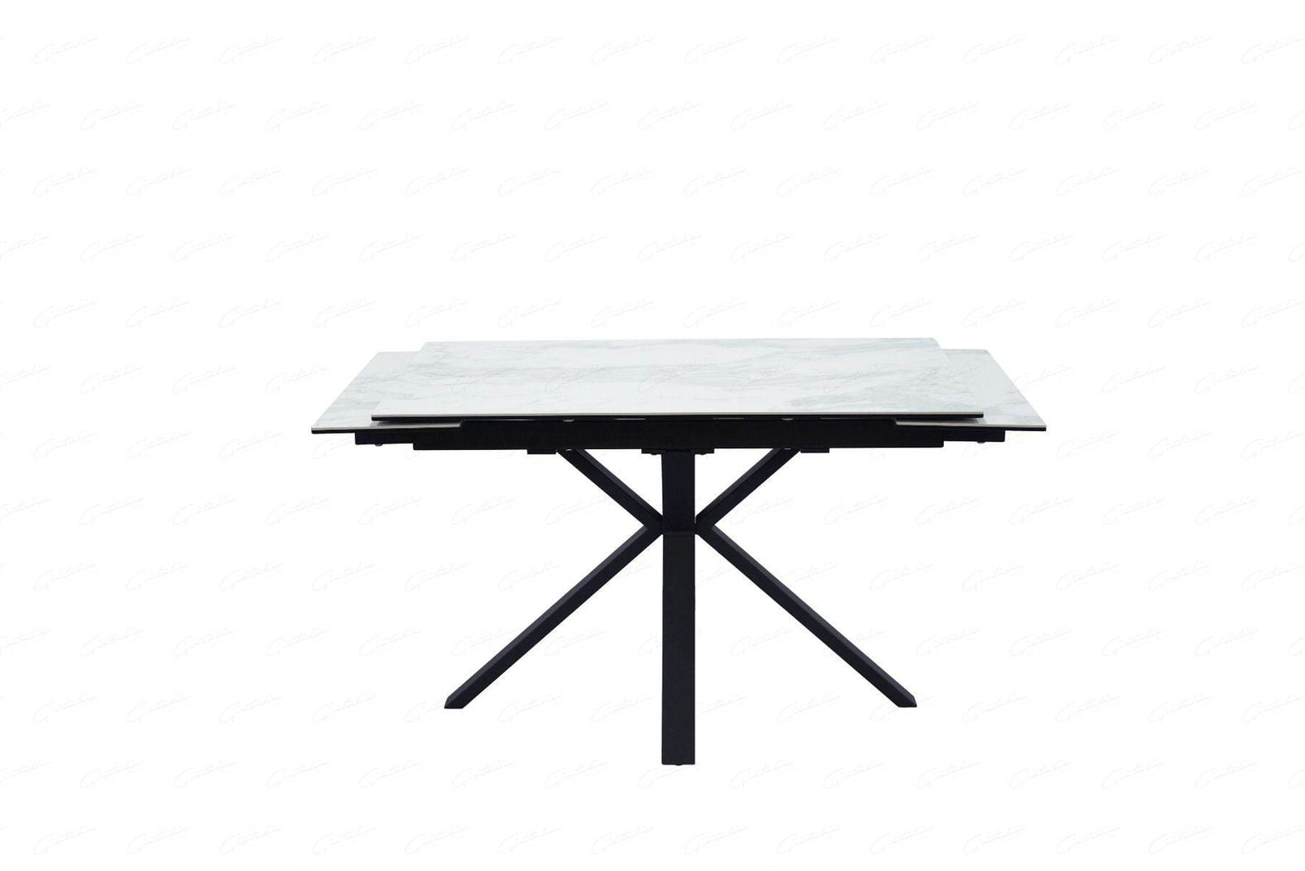 Amari White Ceramic Marble Small Extendable Dining Table - Pak Tao