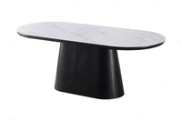 Bianca Black & White Sintered Stone Oval 2m Dining Table