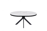 Danello White & Sunset Cloud Vein Ceramic Extending Dining Table