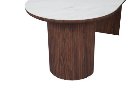 Mateo Walnut & White Sintered Stone Oval 2m Dining Table