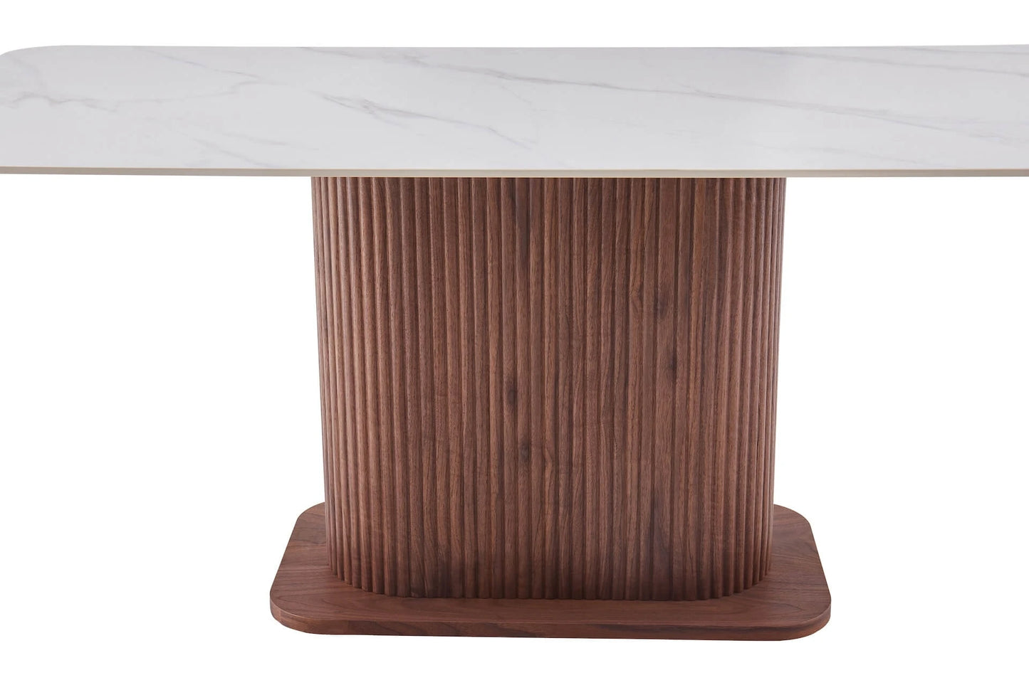 Eleanor Walnut & White Sintered Stone 1.8m Dining Table