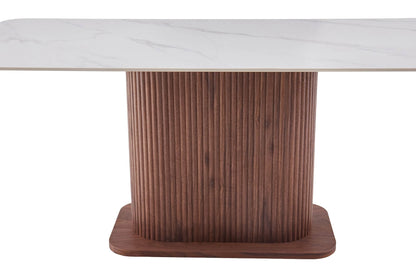 Eleanor Walnut & White Sintered Stone 1.8m Dining Table