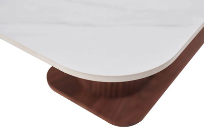 Eleanor Walnut & White Sintered Stone 1.8m Dining Table