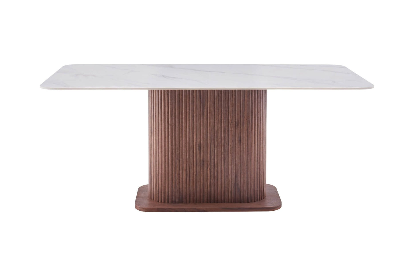 Eleanor Walnut & White Sintered Stone 1.8m Dining Table