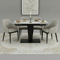 Valentina White Ceramic Extending Dining Table