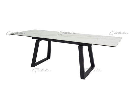 Dante White Ceramic Extending Dining Table - Pak Tao
