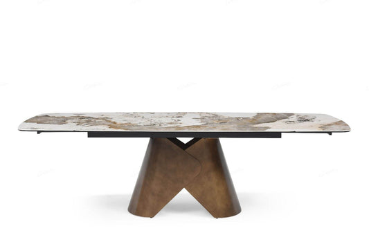 Feretti Matt White Pandora Italian Ceramic Extending Dining Table - Pak Tao
