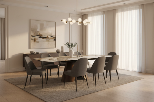 Feretti Matt White Pandora Italian Ceramic Extending Dining Table