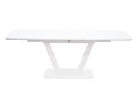 Logato Matt White & Glass BIG Extending Dining Table