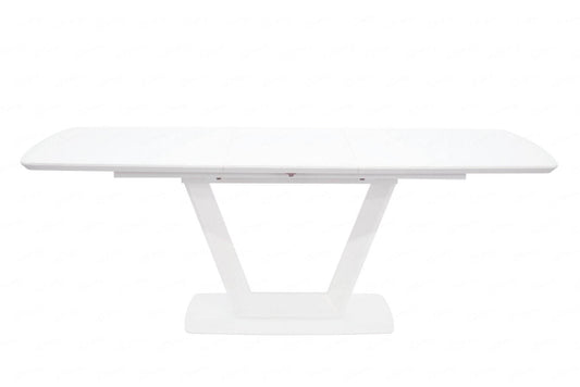 Logato Matt White & Glass BIG Extending Dining Table - Pak Tao