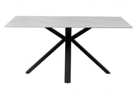 Milana White Sintered Stone Extending Cross Leg Dining Table
