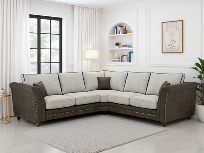 Bella Fullback Sofa Grey Large Corner