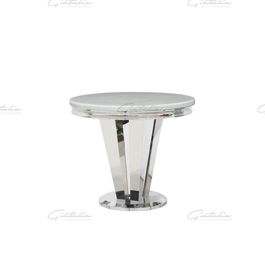 Riccardo White Marble 90 Round Dining Table - Pak Tao
