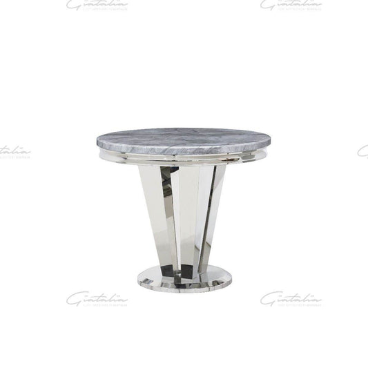Riccardo Grey Marble 90 Round Dining Table - Pak Tao