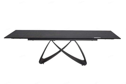 Serpenti Black & Sunset Gold Vein Ceramic Extending Dining Table - Pak Tao
